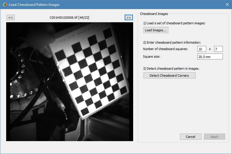 Chessboard dialog screenshot