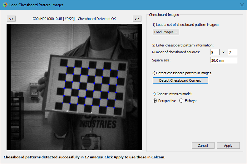 Chessboard dialog screenshot