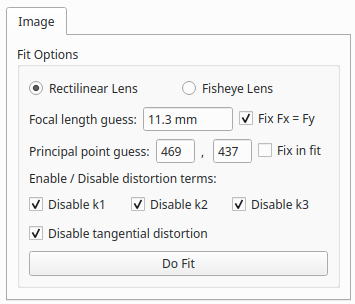 Fitting options screenshot